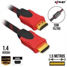 Cabo HDMI 1,5m com Filtro KP-YP5003 Knup